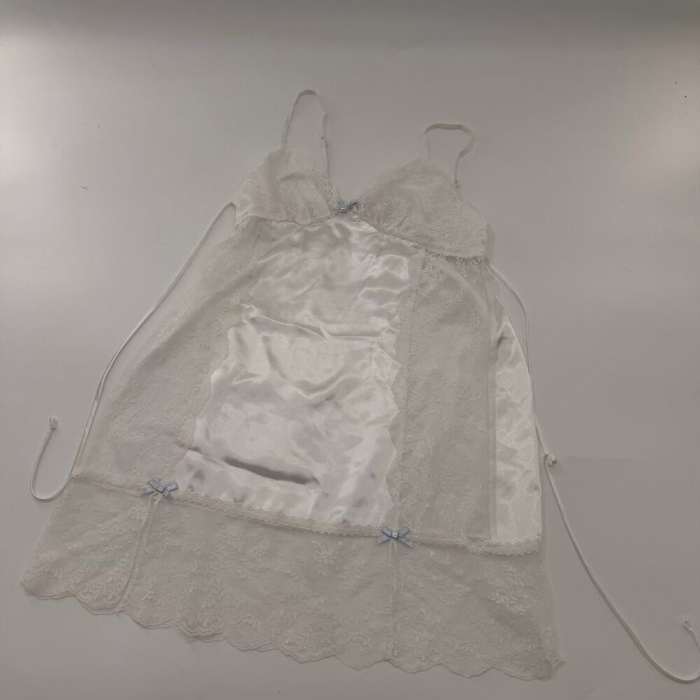 In Bloom by Jonquil Bridal Lingerie Slip Dress Lace Lacey Sexy White Blue Bows
